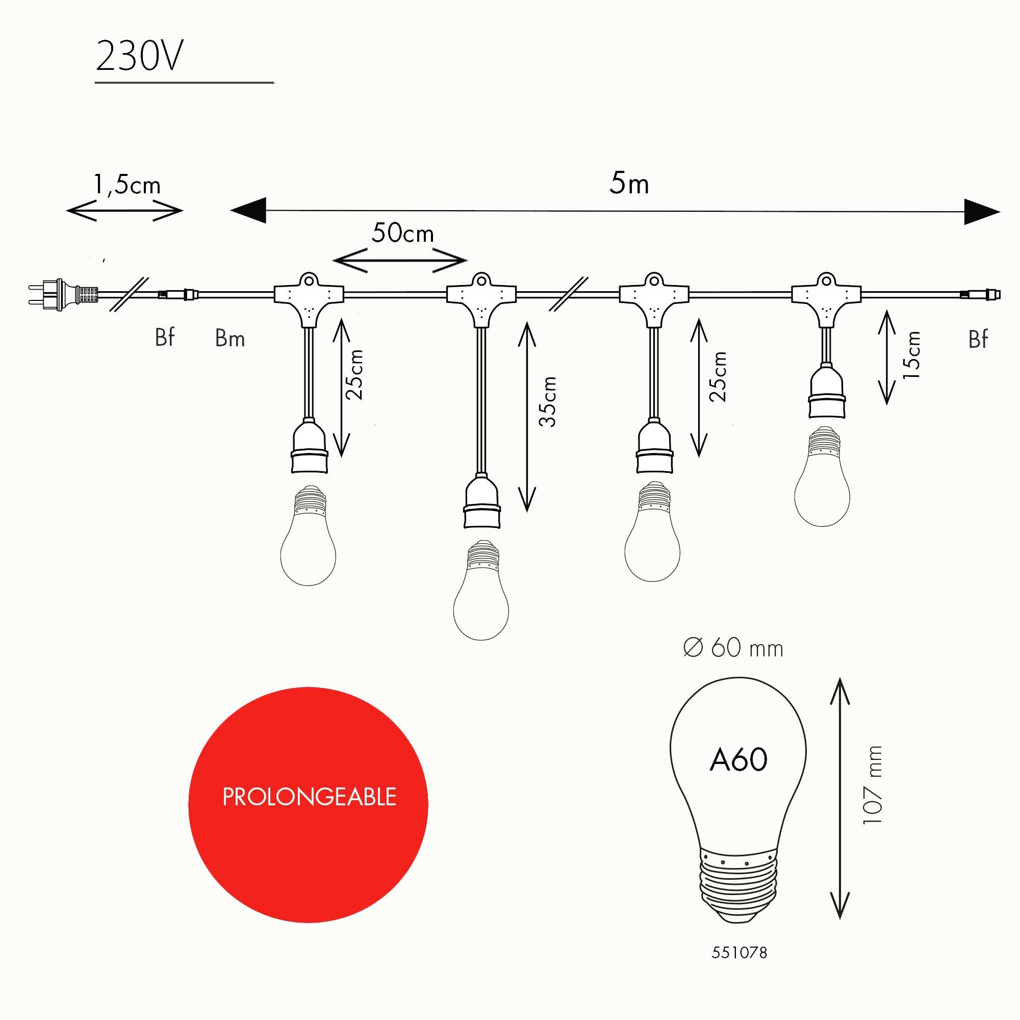Guirlande guinguette Javanaise 5m