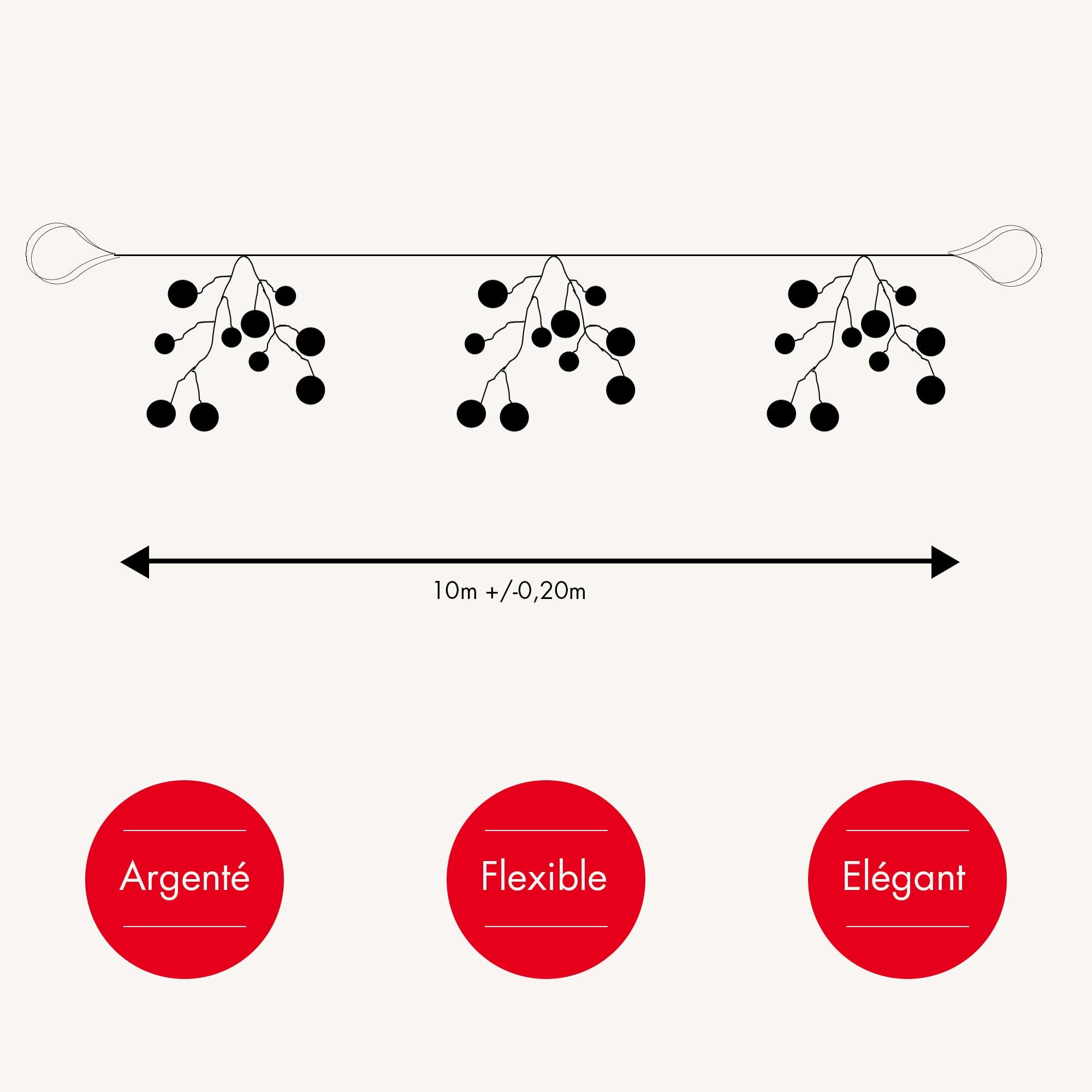 Guirlande décoratives perles Brillantes