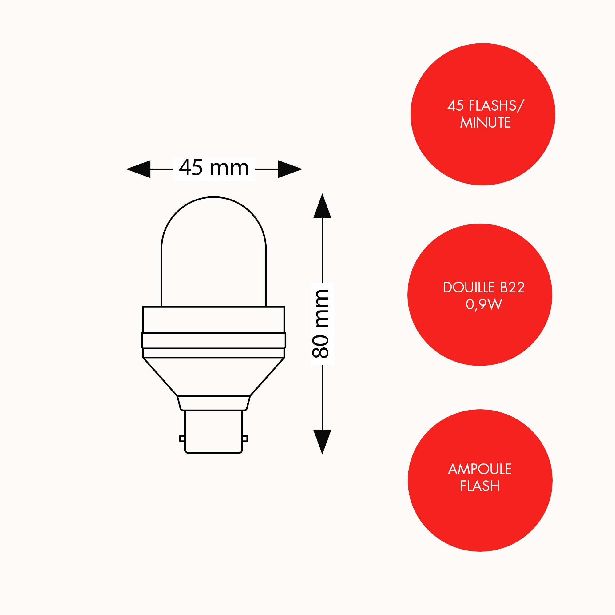 Lot de 5 ampoules flash B22 reconditionnées