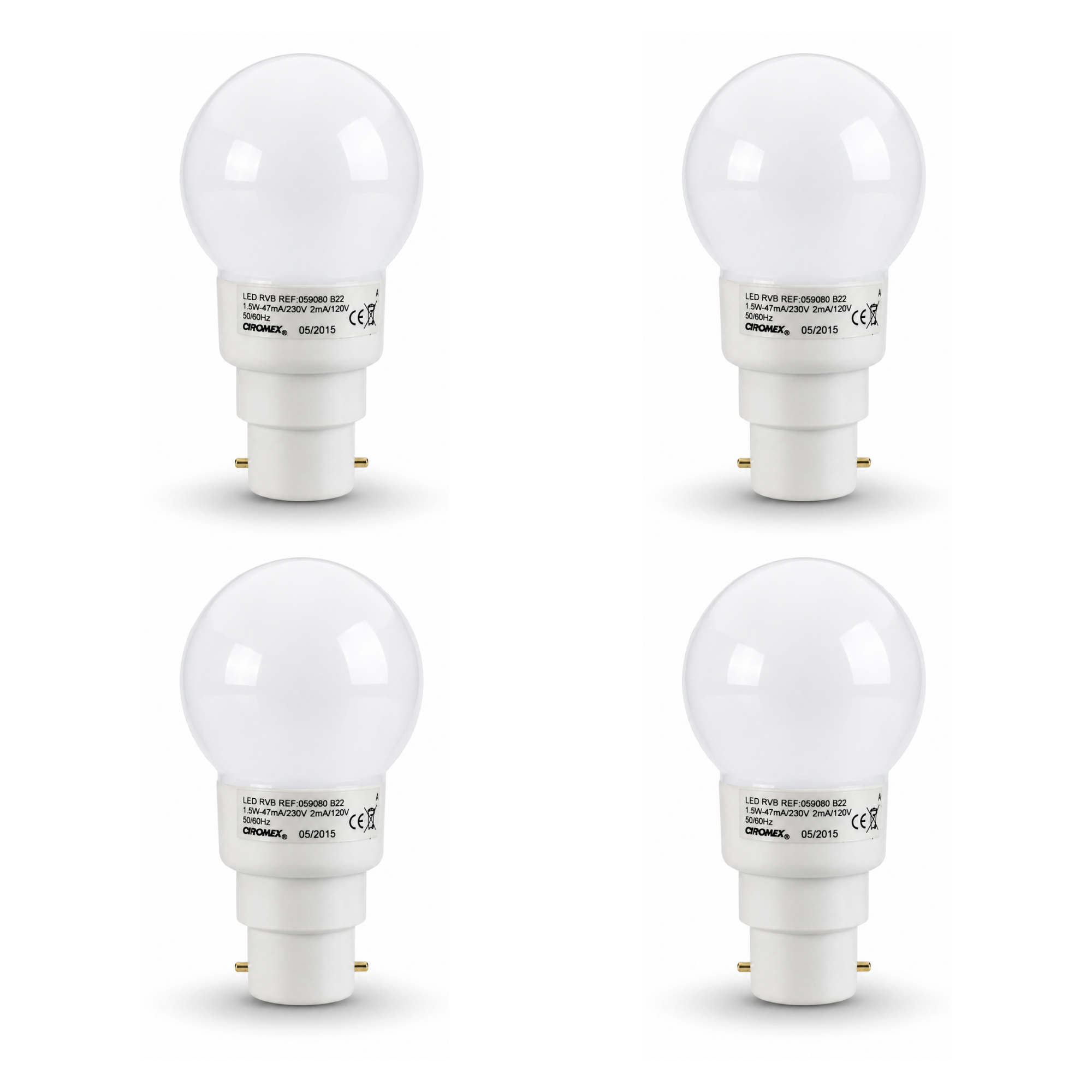 Lot de 4 ampoules B22