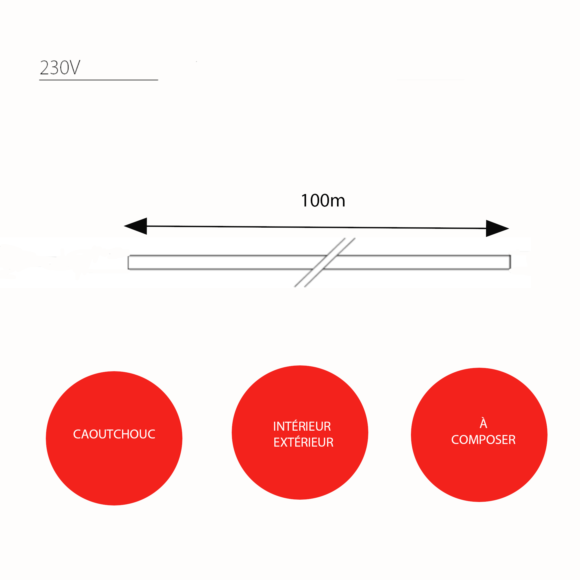 Bobine de câble plat noir pour guirlande guinguette L100m