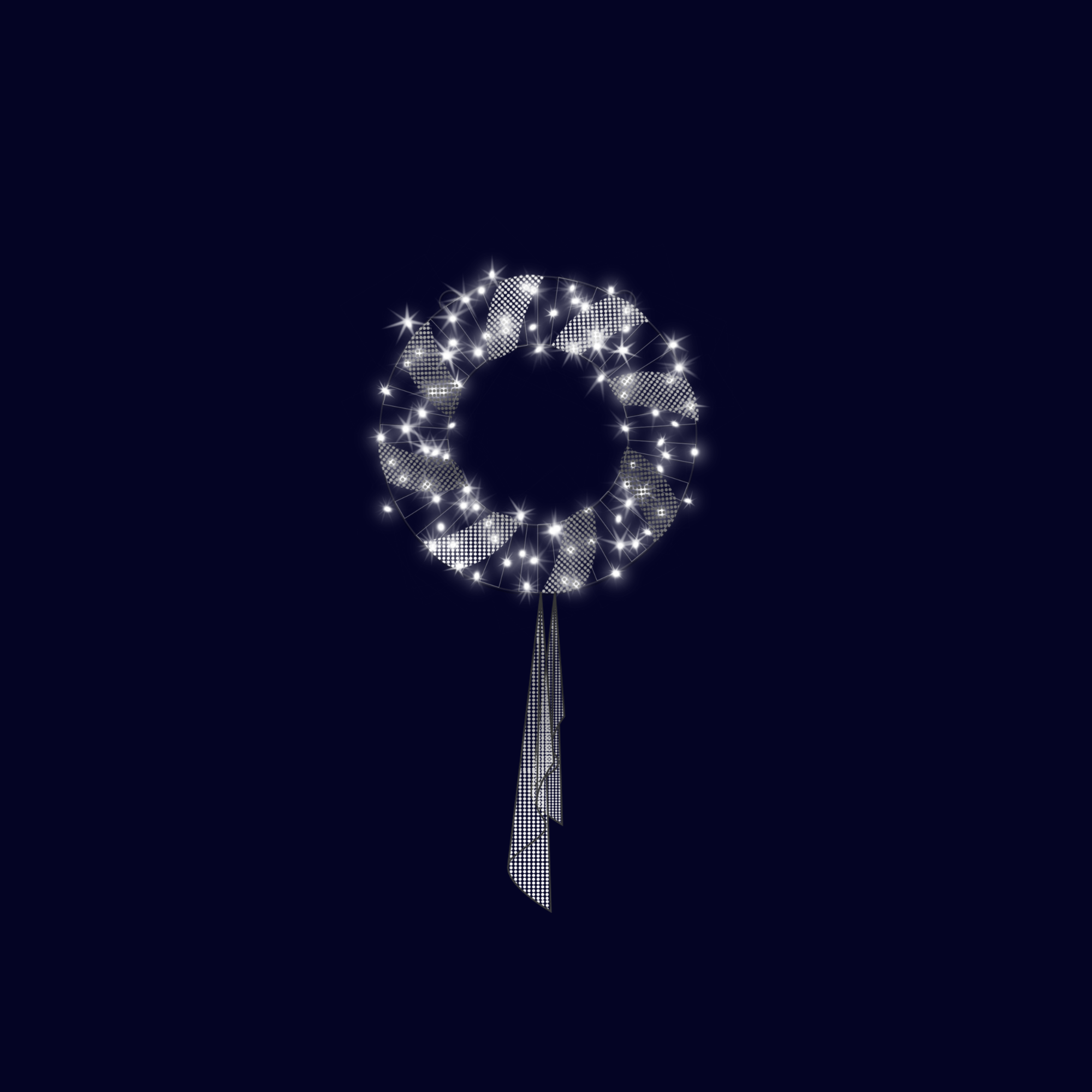 Décor de noël suspension 2D Couronne Opéra H1,4 x L0,7m