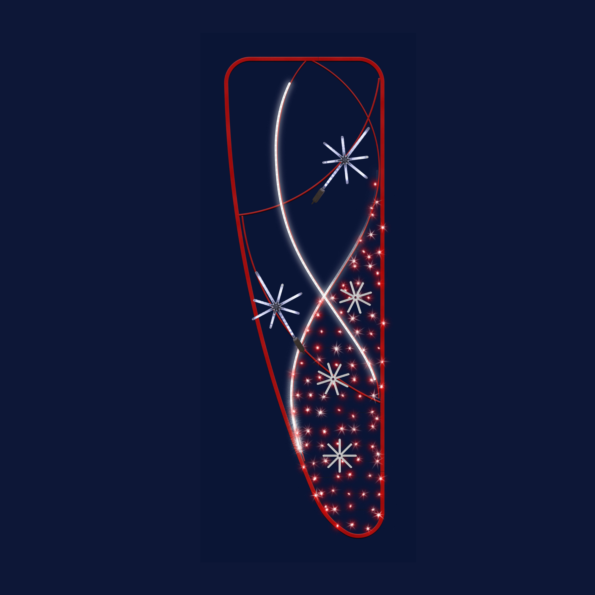 Décor de noël candélabre 2D Naé Floko H3 x L1m