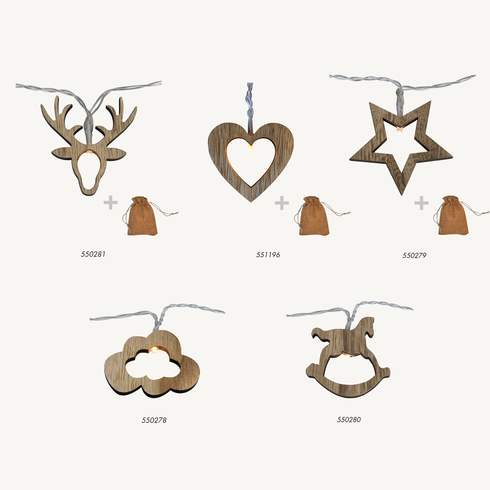 Guirlande lumineuse en bois