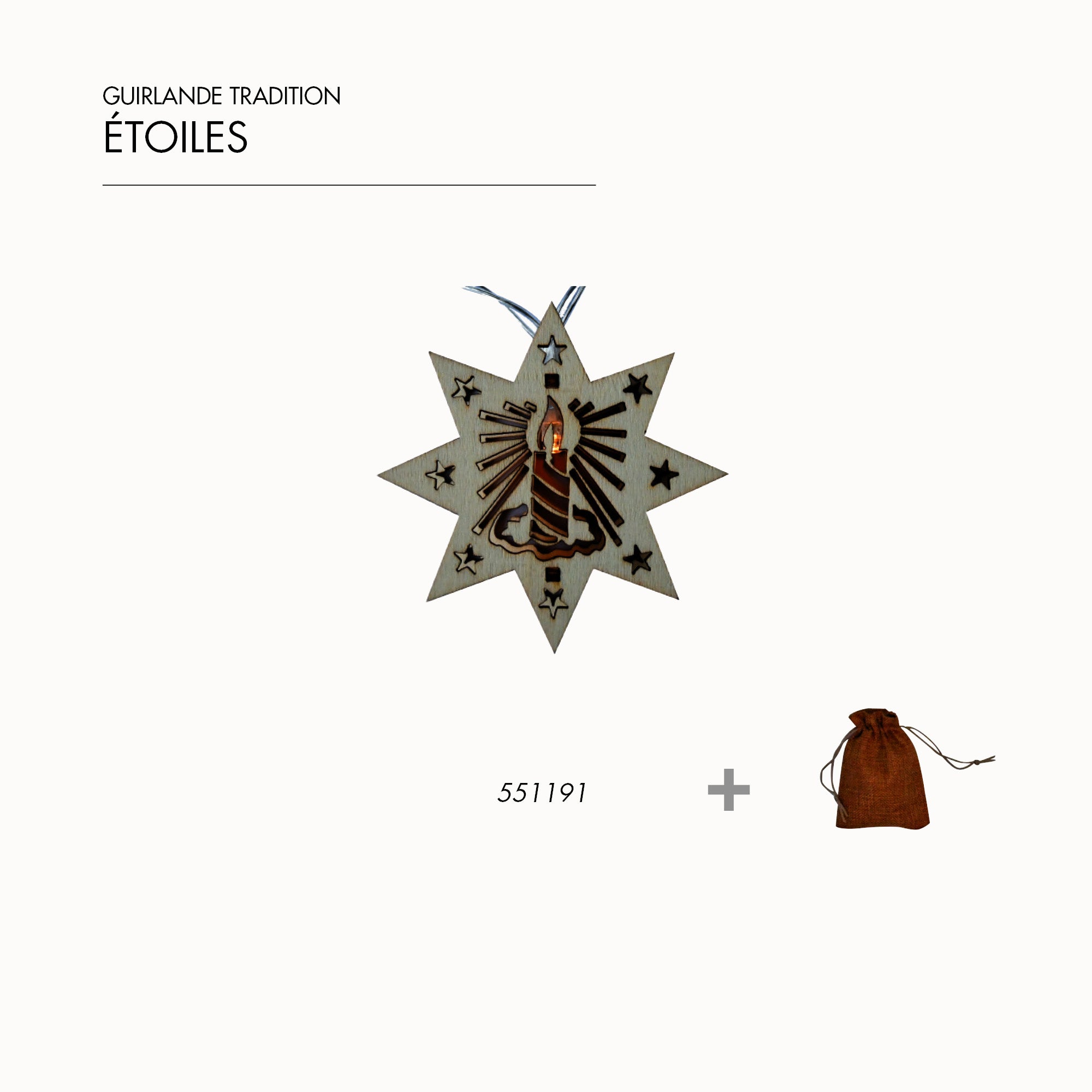 Guirlande tradition lumineuse en bois