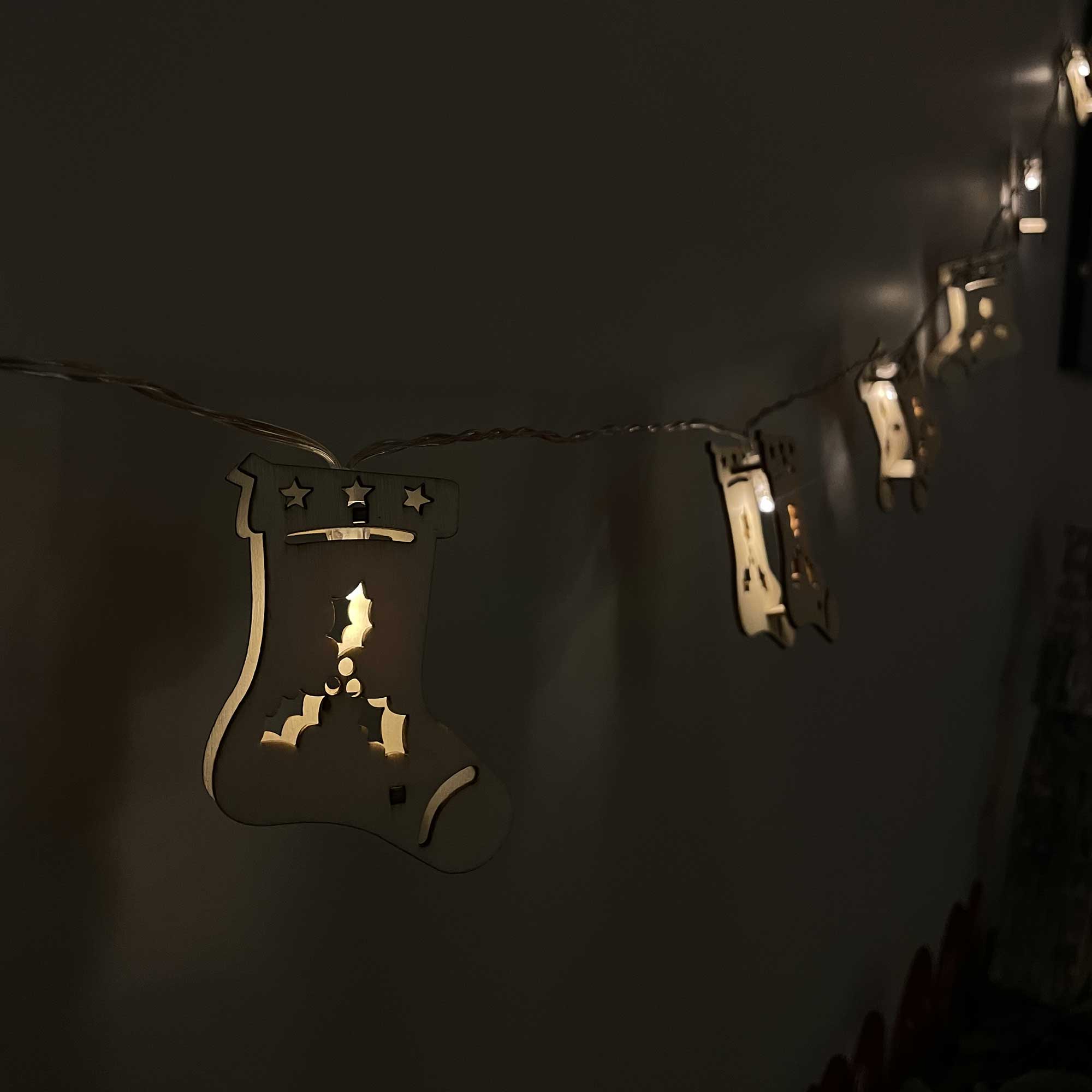 Guirlande tradition lumineuse en bois