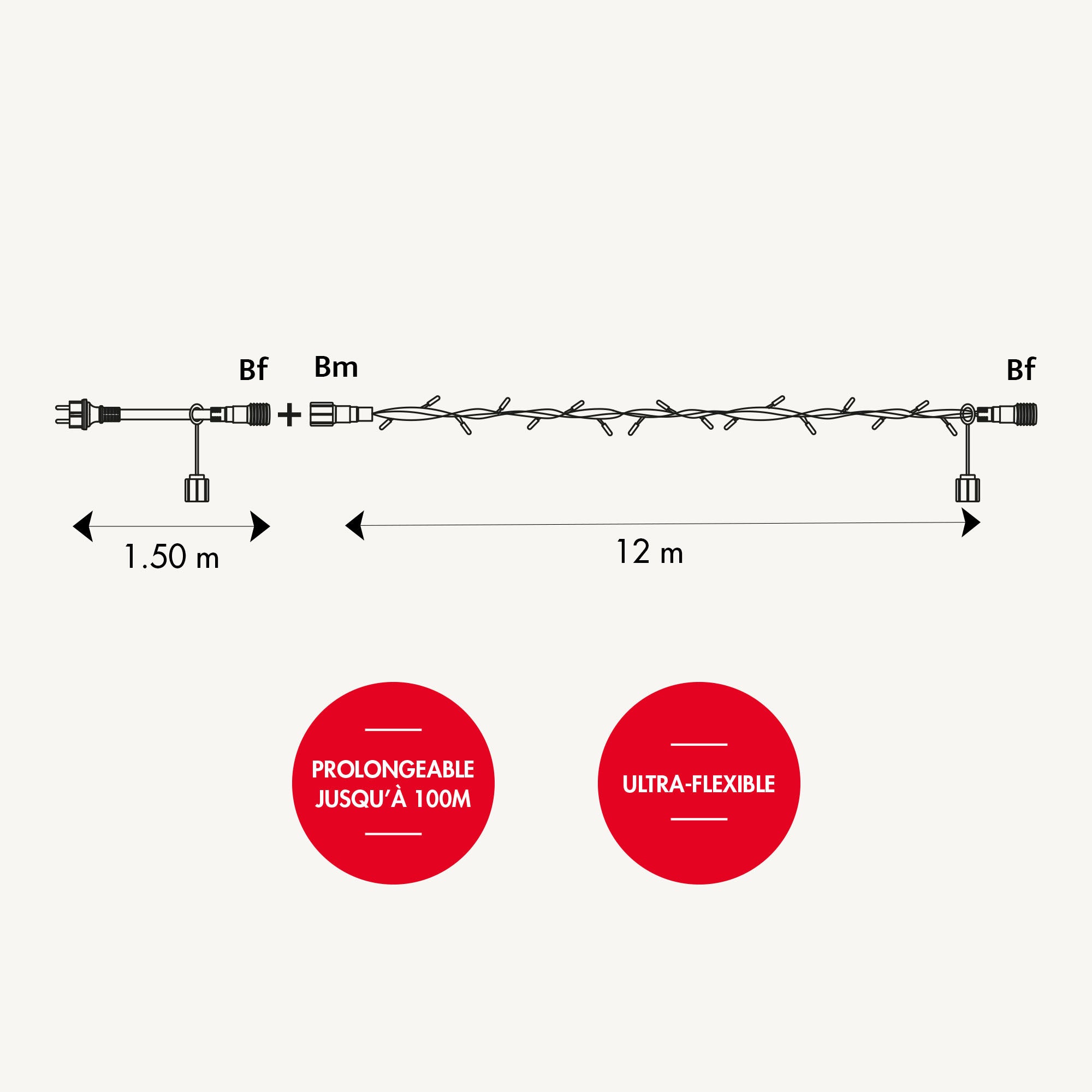 Guirlande scintillante L12m - 230V