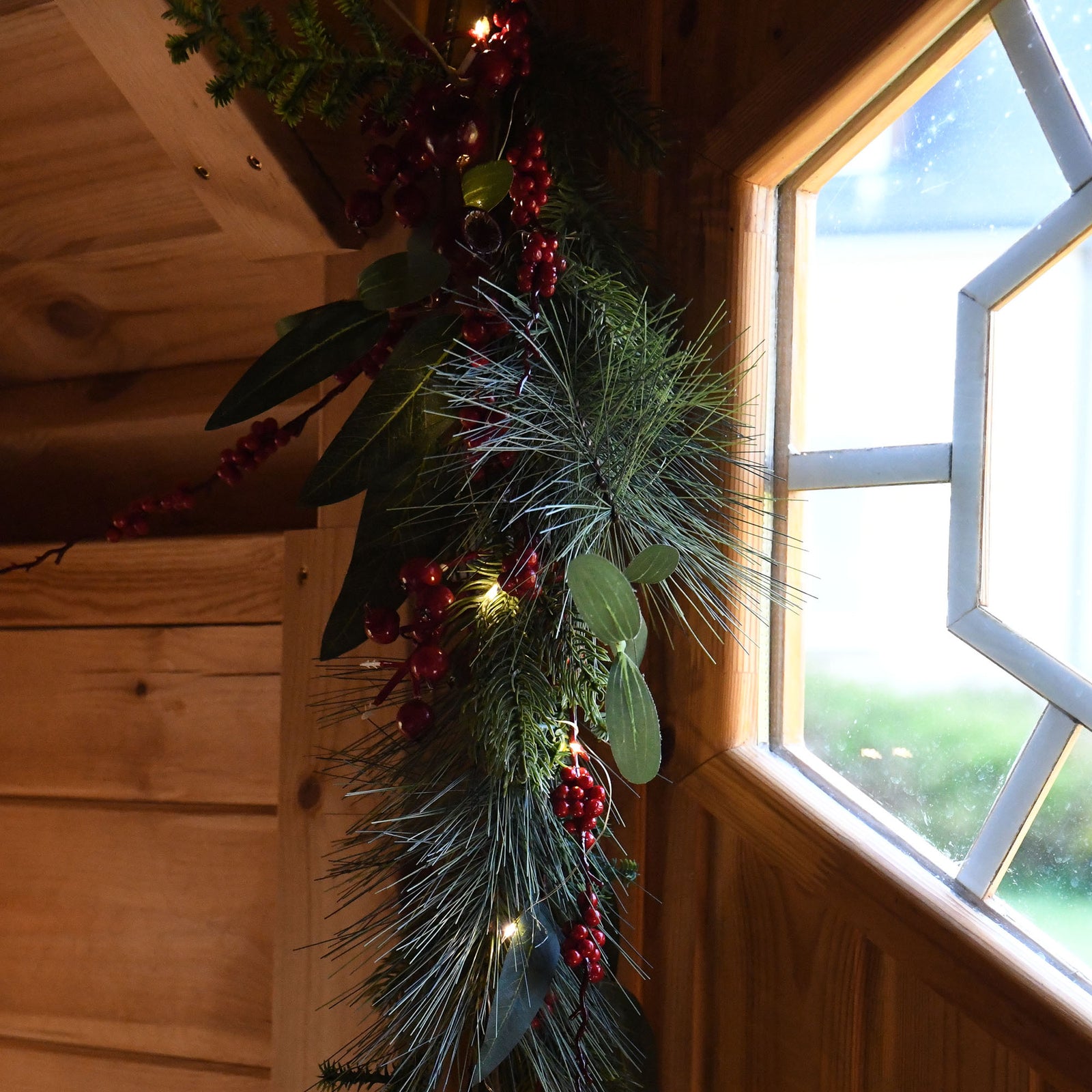 Guirlande De Baies Rouges Artificielles Pour Intérieur Et Extérieur[k7351] - Maison