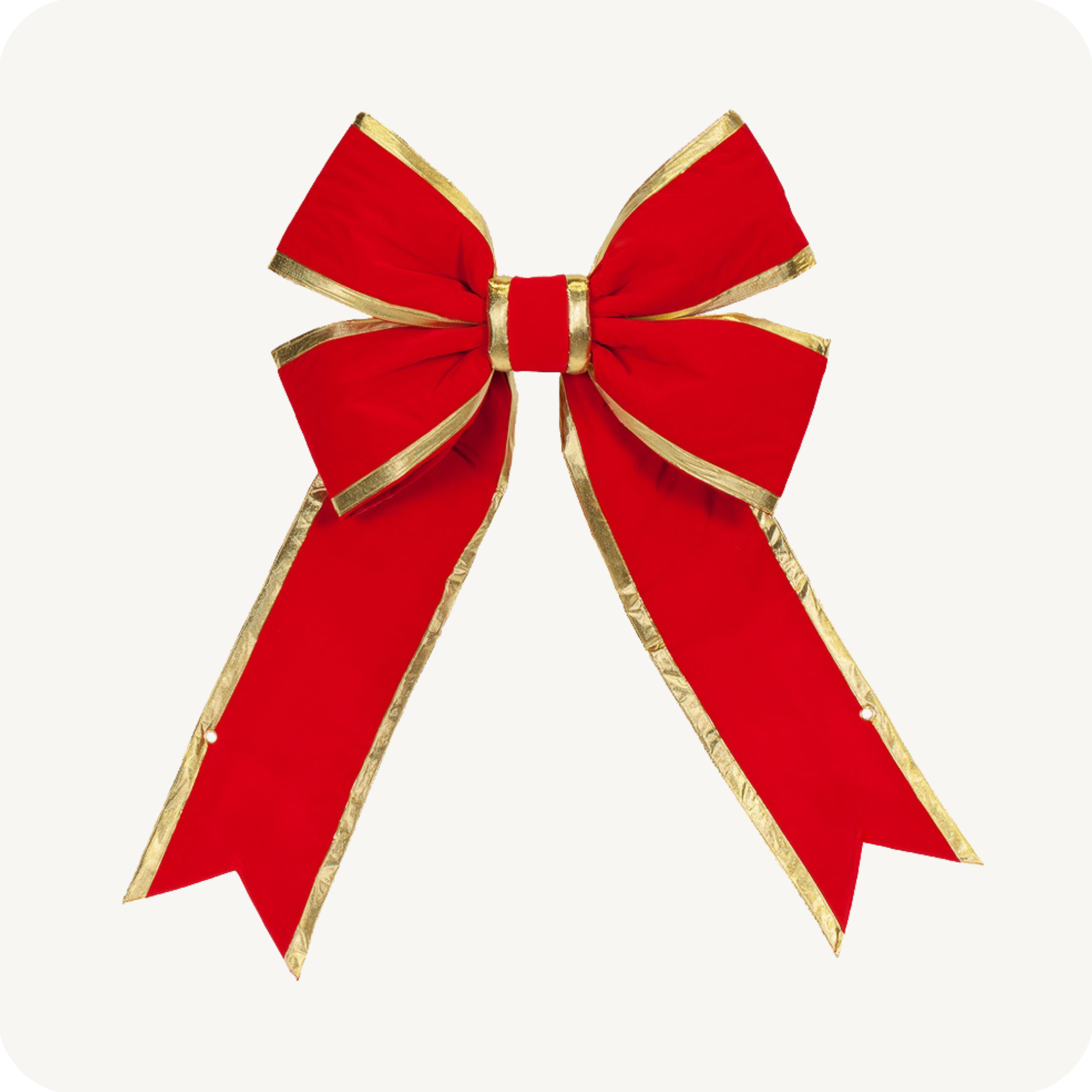 Noeud rouge et or H114cm