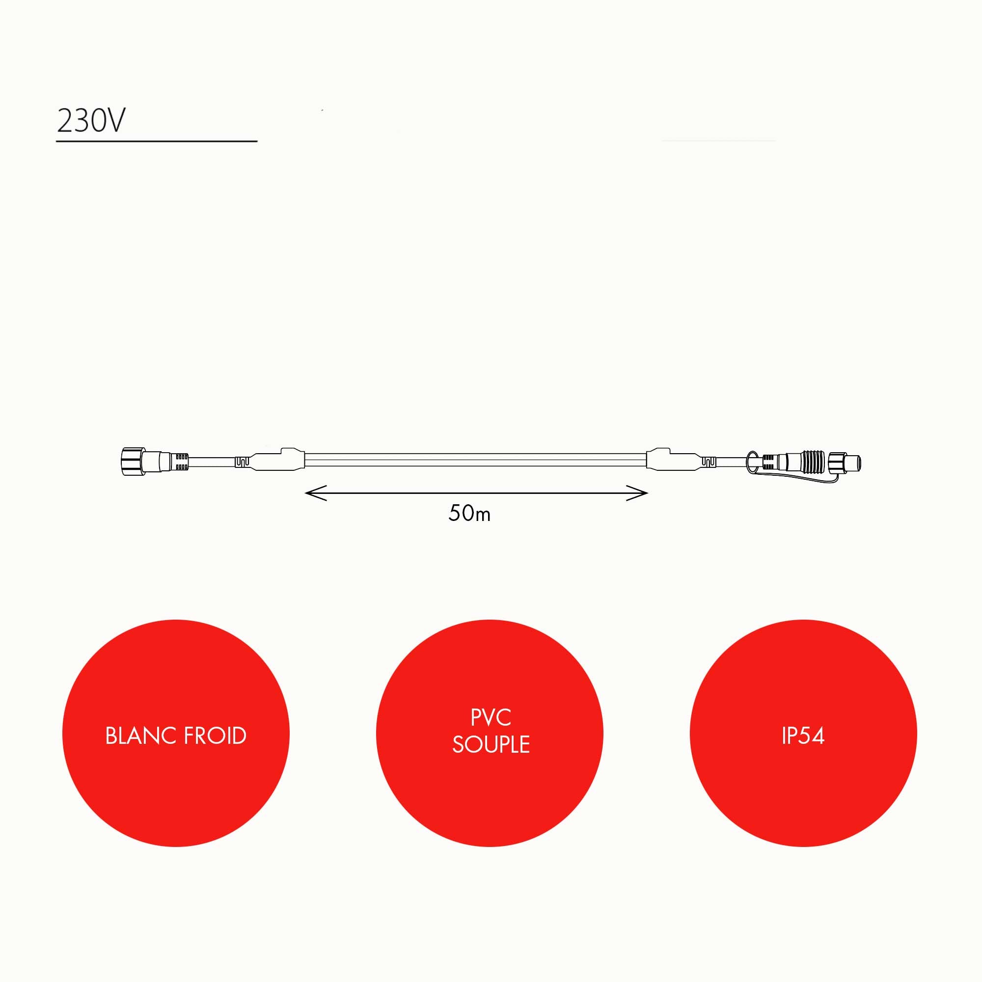 Cordon lumineux Sur'line Blanc Froid