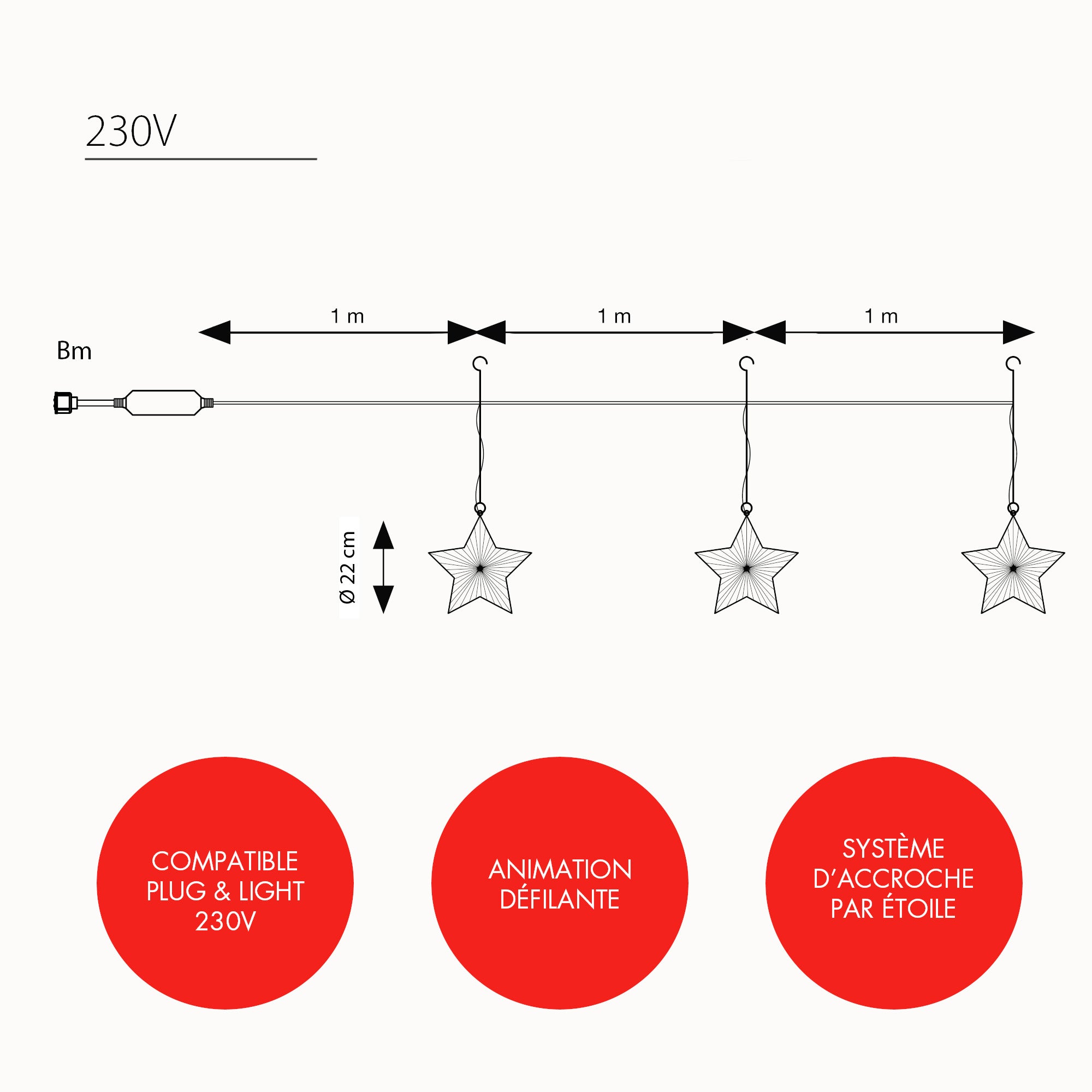 Guirlande Stelliz animé L3m - 230V