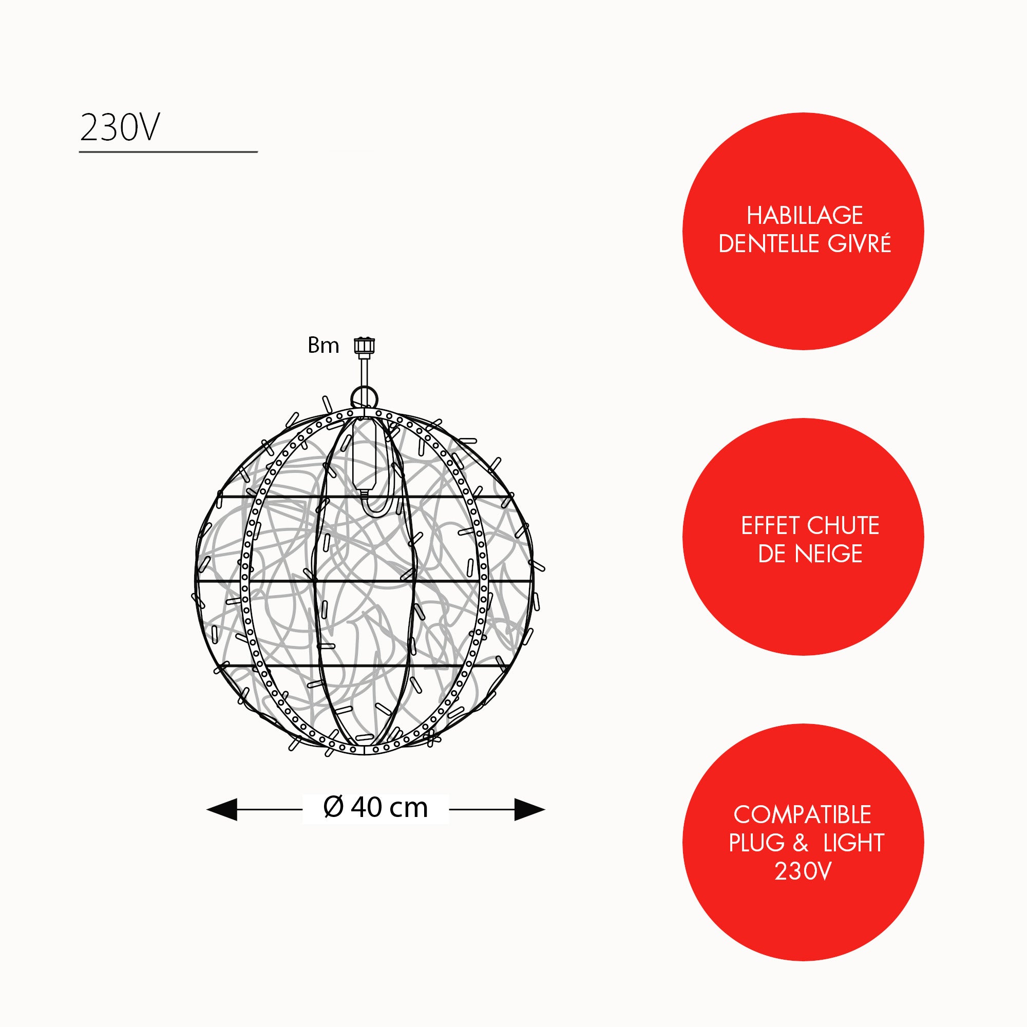 Suspension Belliz animée reconditionnée - 230V