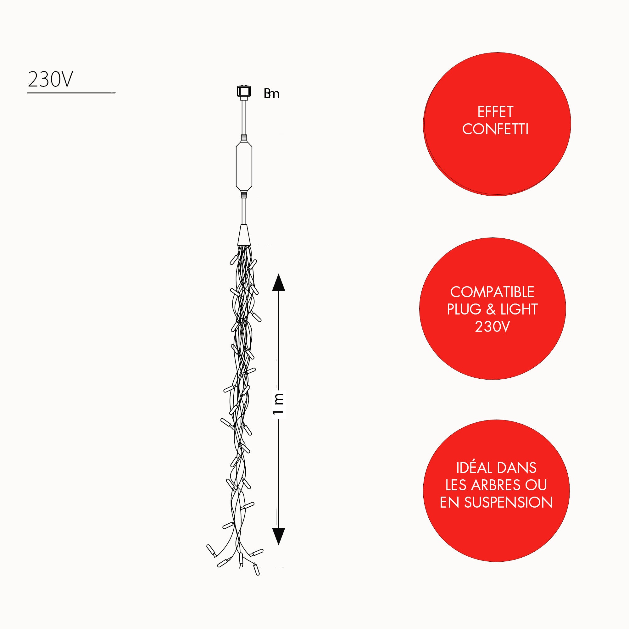 Cheveux d'ange confetti - 230V