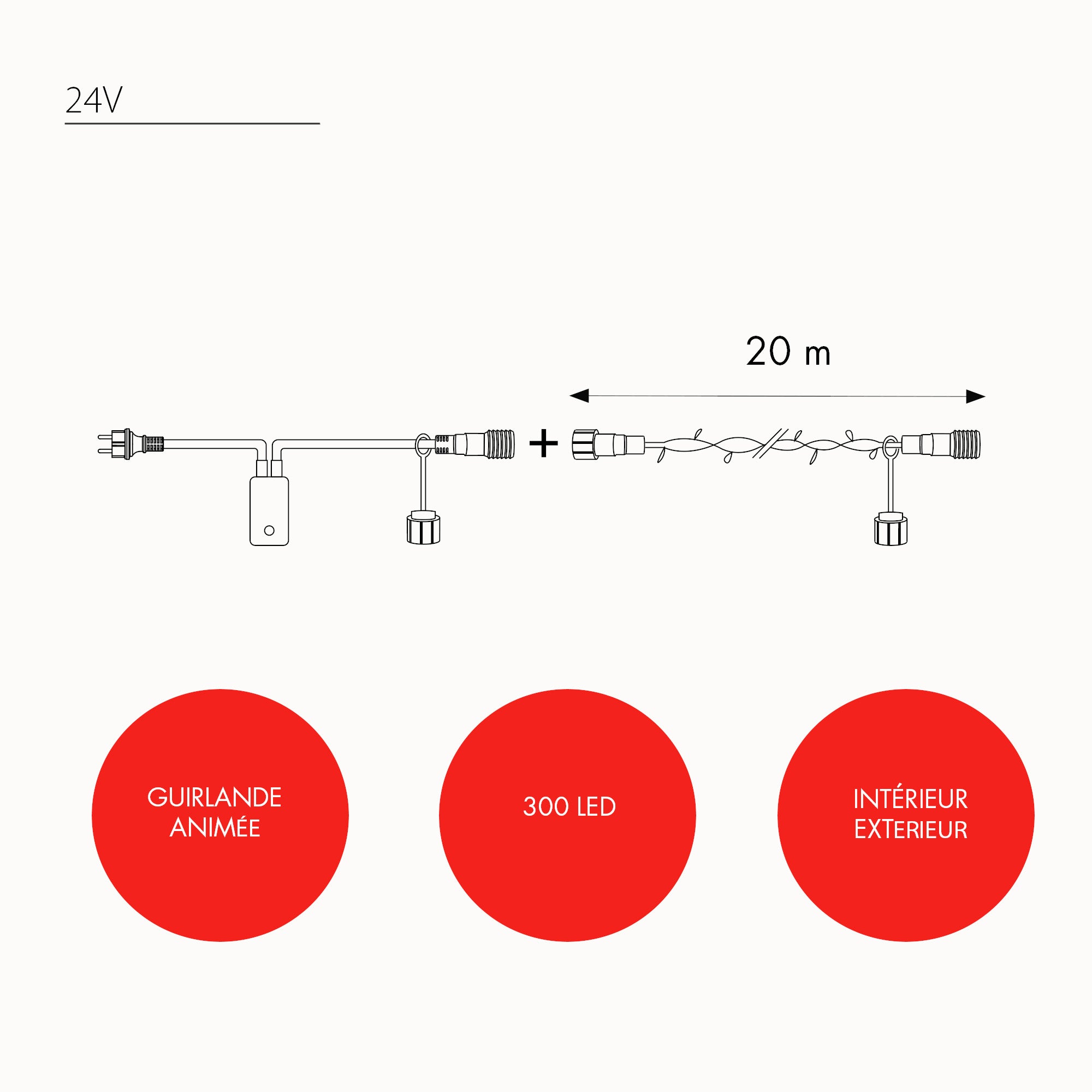 Guirlande animé L20m - 24V