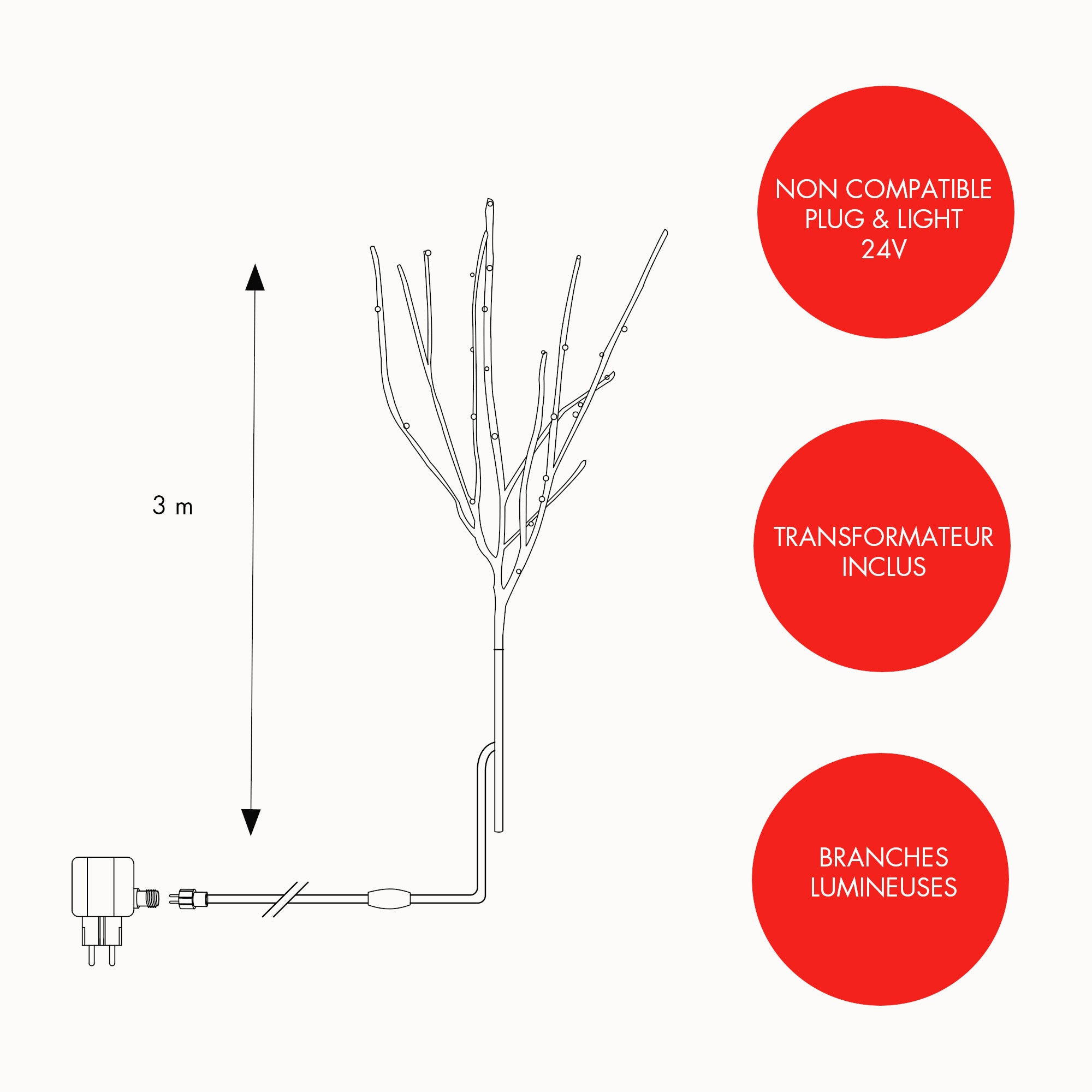 Branche piquet Orange - 24V