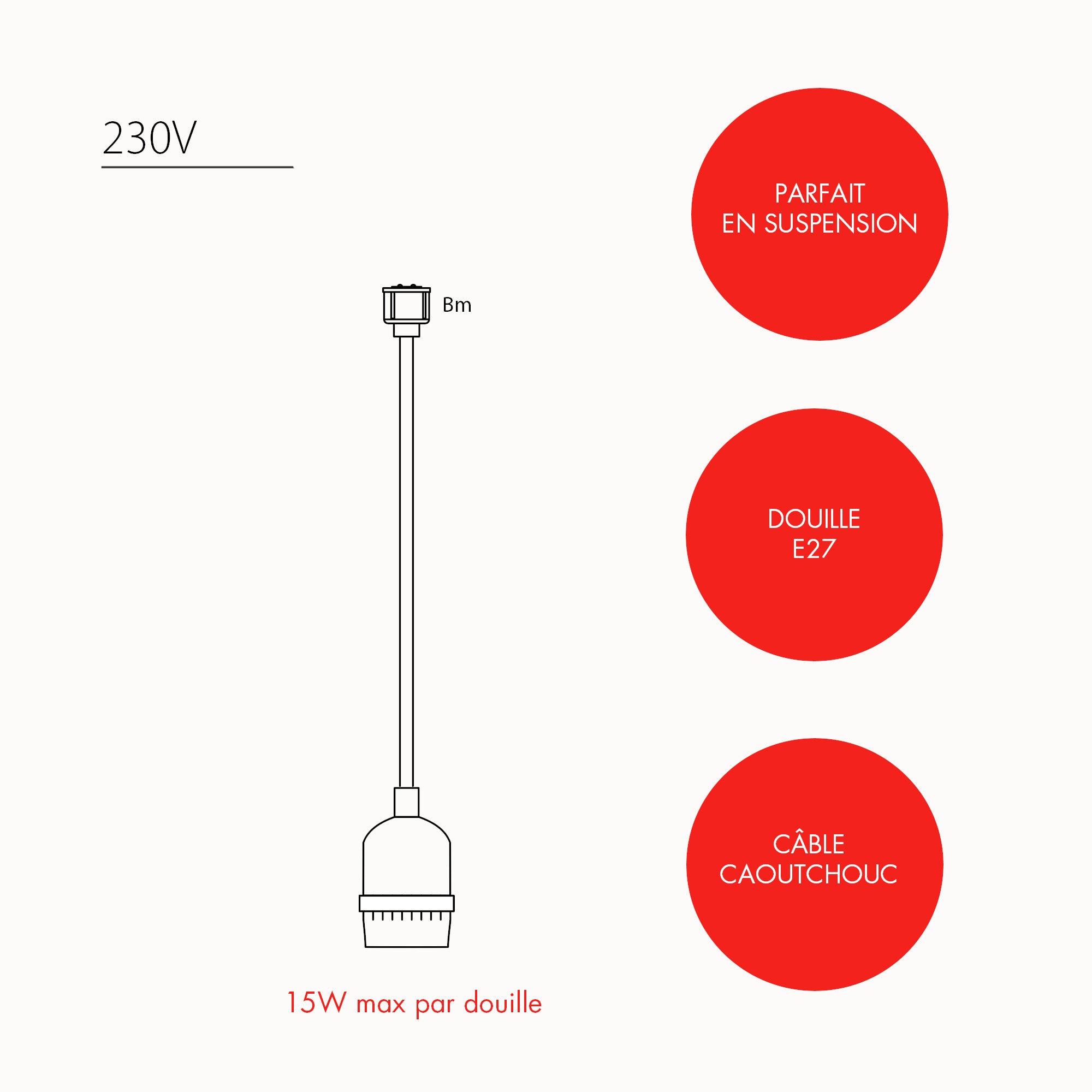 Suspension douille E27