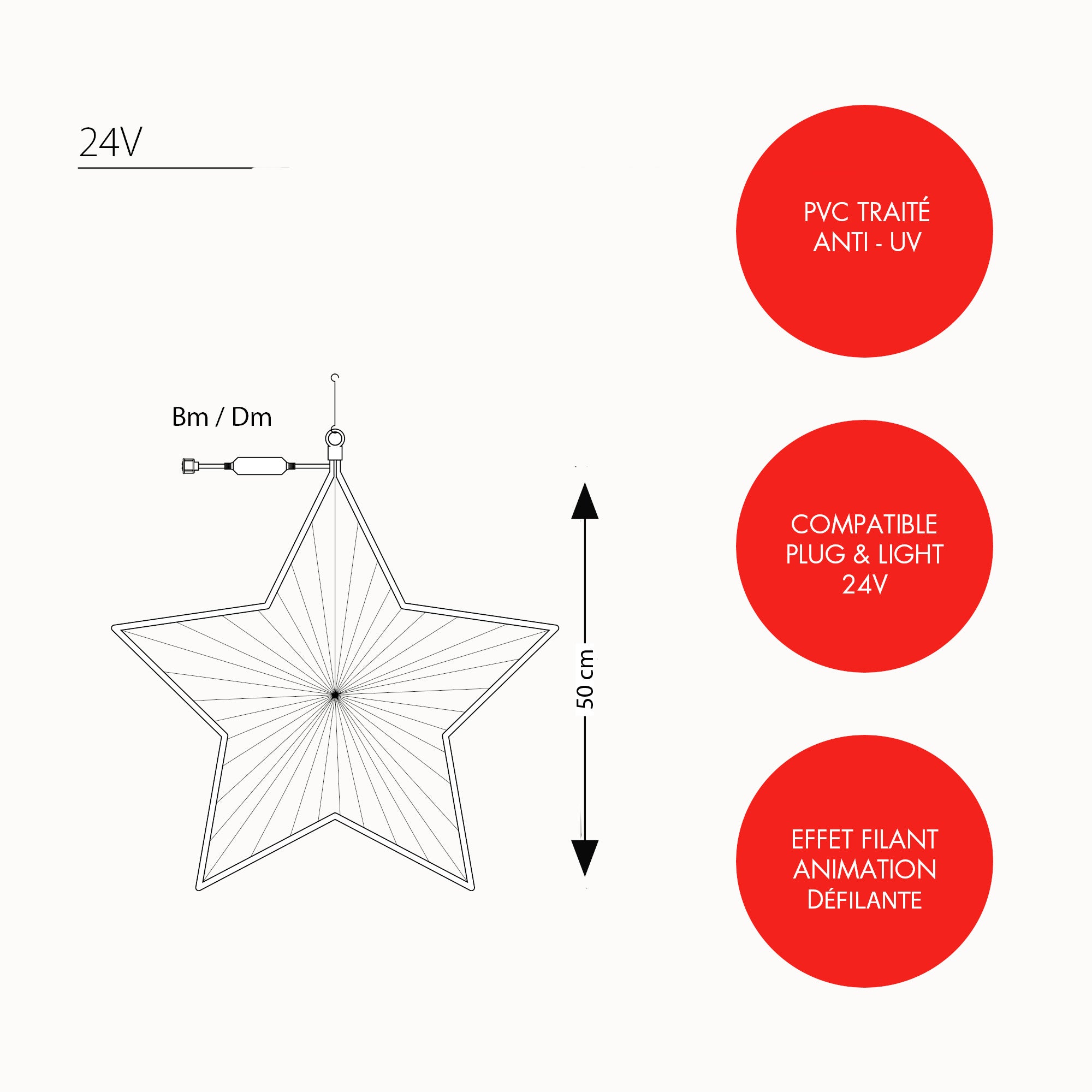 Étoile Stelly animée - 24V