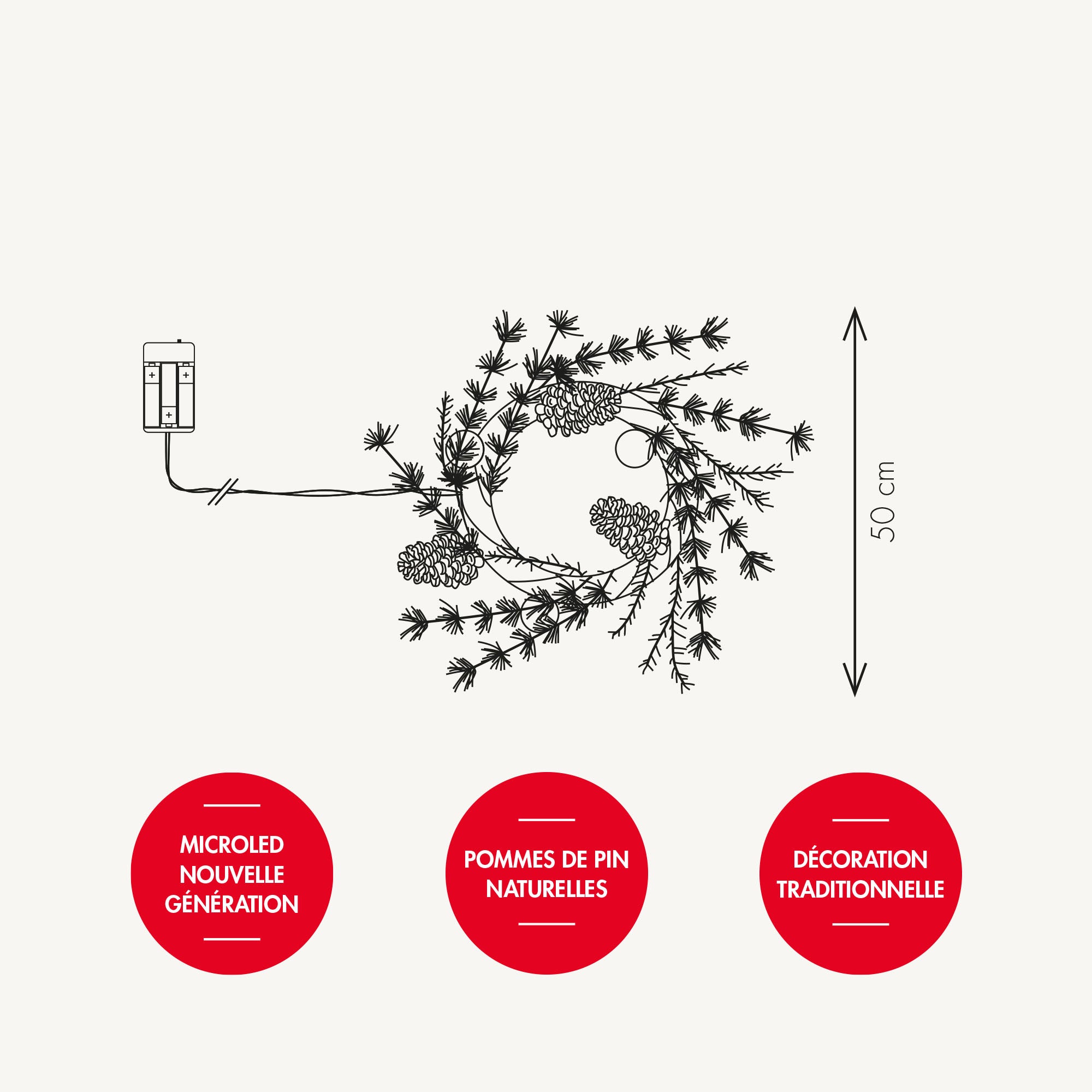 Couronne lumineuse sucre glace