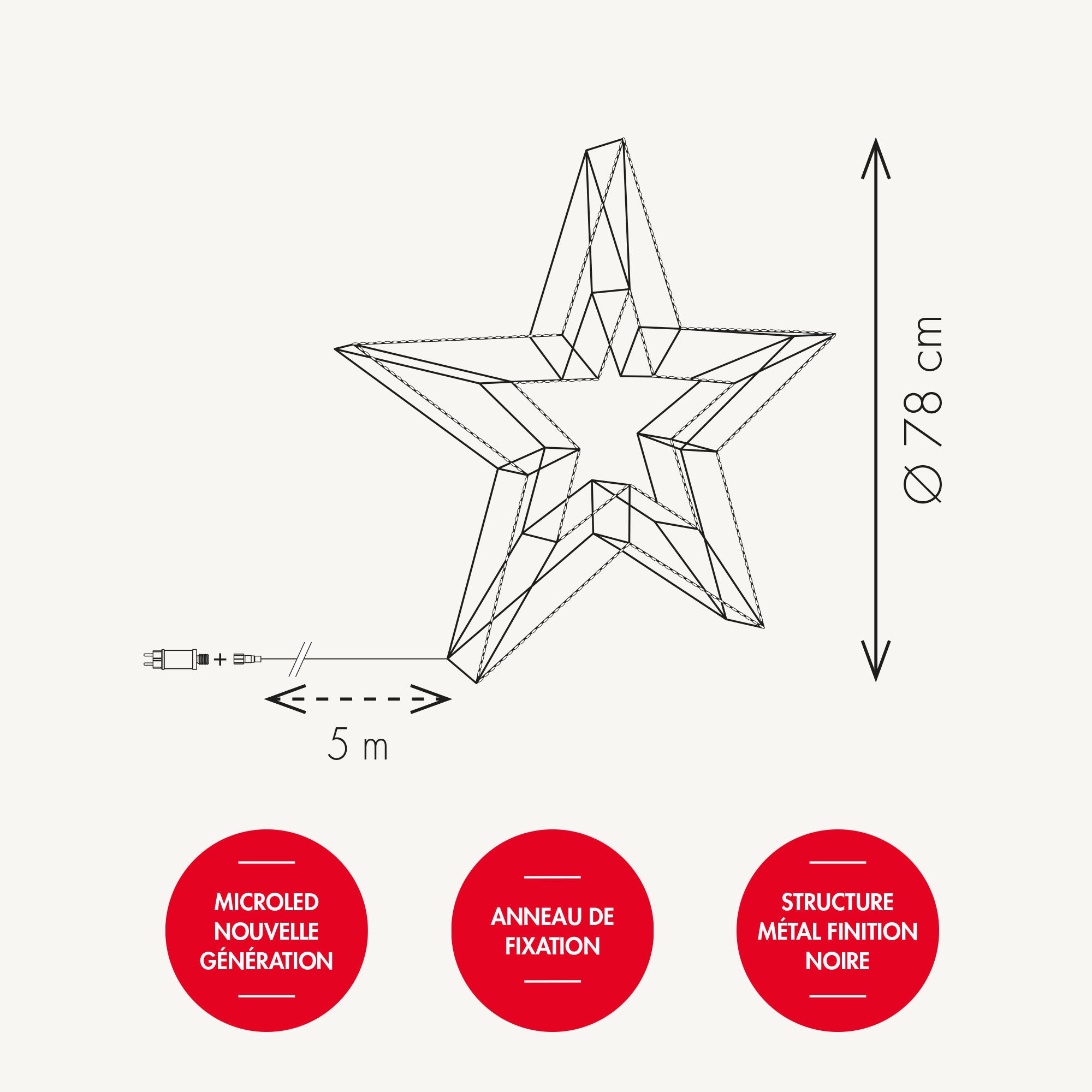 Étoile 3D lumineuse