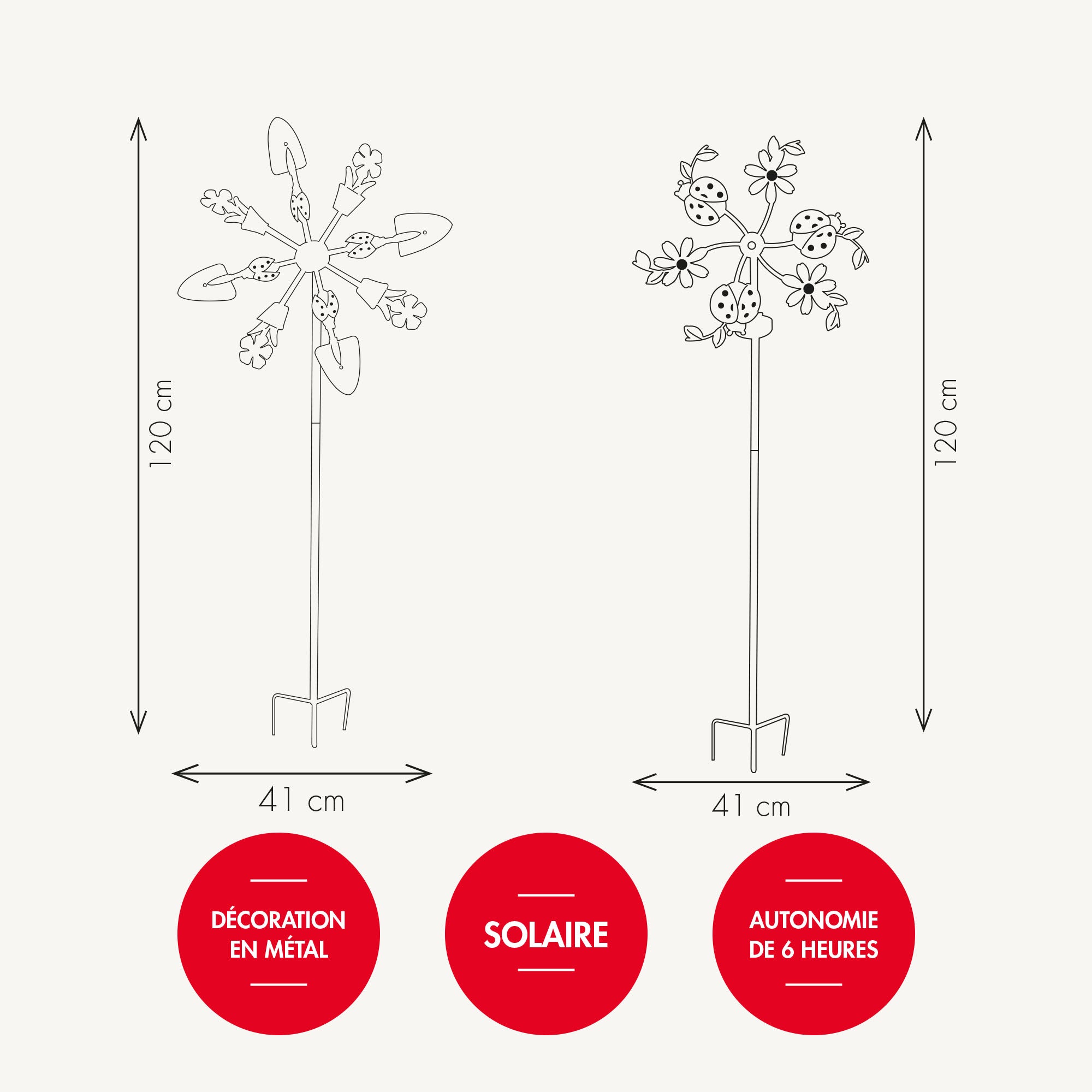 Piquet solaire éolienne