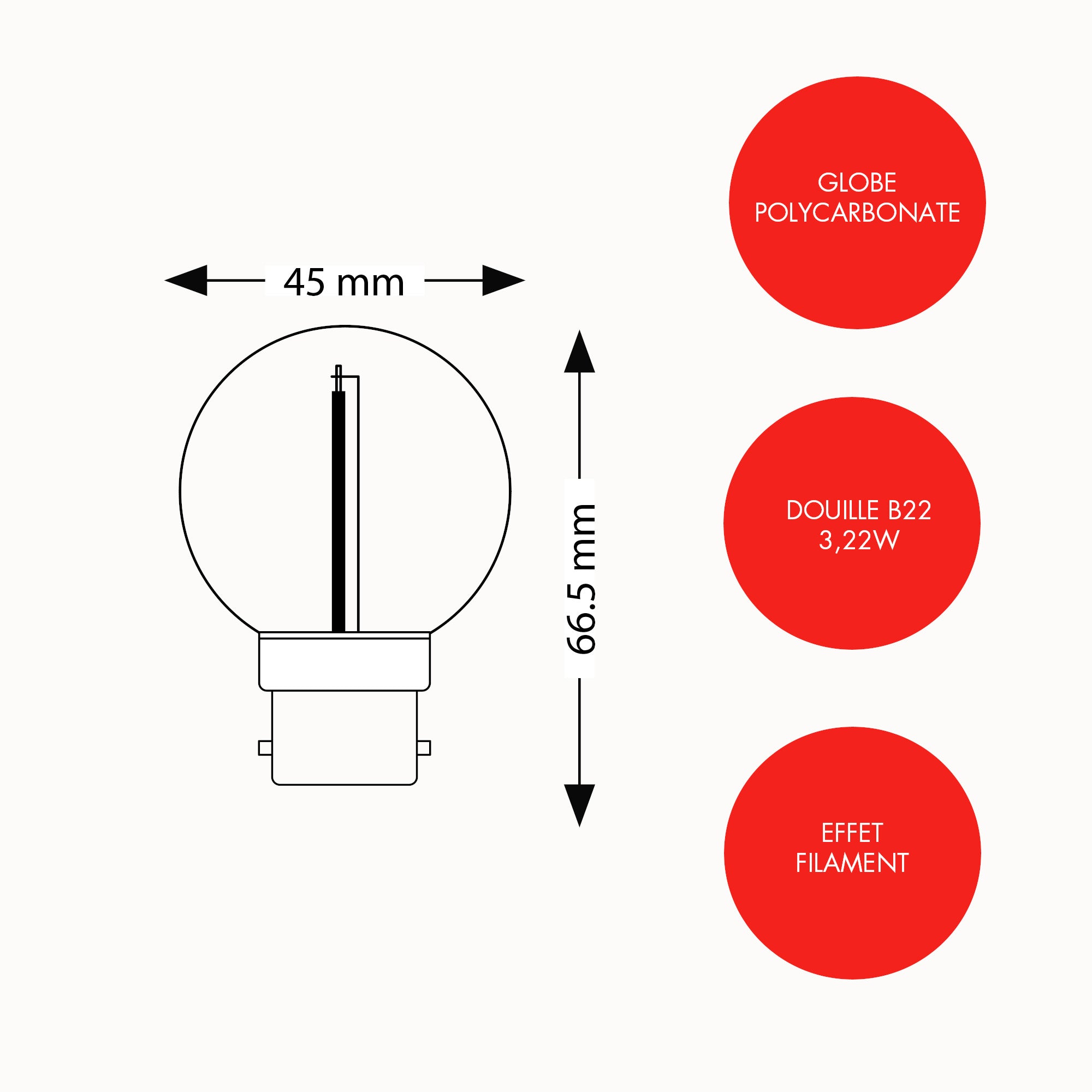 Lot de 20 ampoules Filament B22