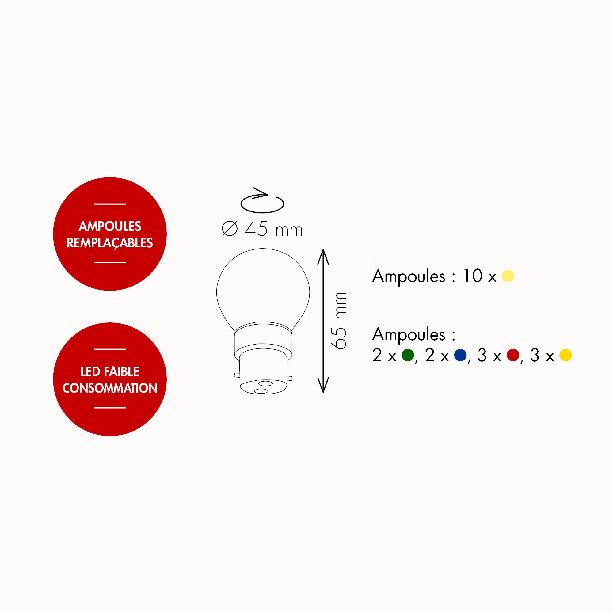 Pack de 5 ampoules B22